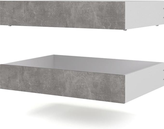 Nada bed 2 bedlades breedte 94 cm, betondecor.