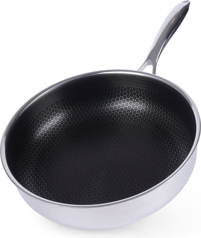 Koekenpan Edelstaal Diep COOKCELL 28 cm - Multifunctionele Pan voor Vlees - Groenten