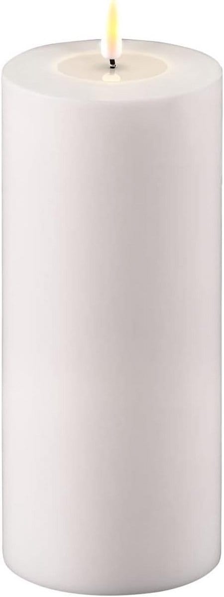 Led Kaars - Decoratieve Kaars - Buiten Sfeer - Realistische Vlam - 20 cm Hoog - Wit