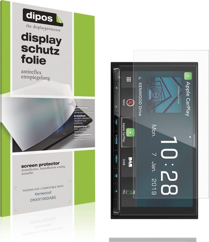 dipos – 2x Matte Beschermfolie geschikt voor Kenwood DNX9190DABS | Krasbestendige & antireflecterende Screenprotector Ultra-Thin