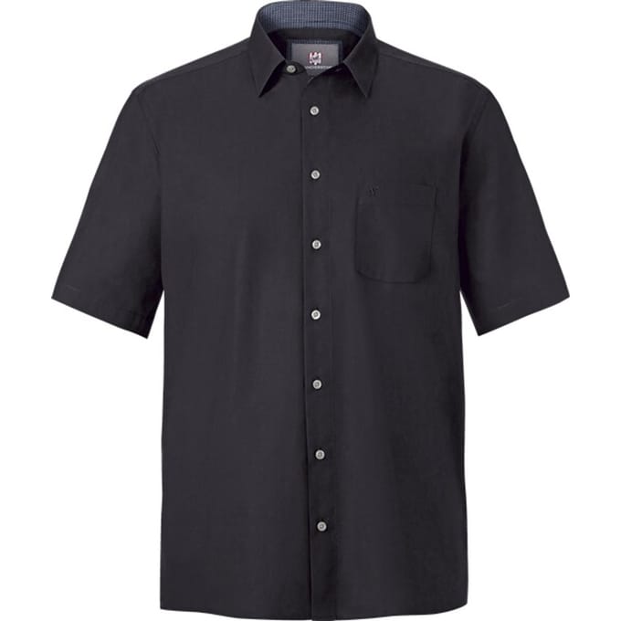Jan Vanderstorm herren Overhemd - 51/52 - zwart - Plus Size