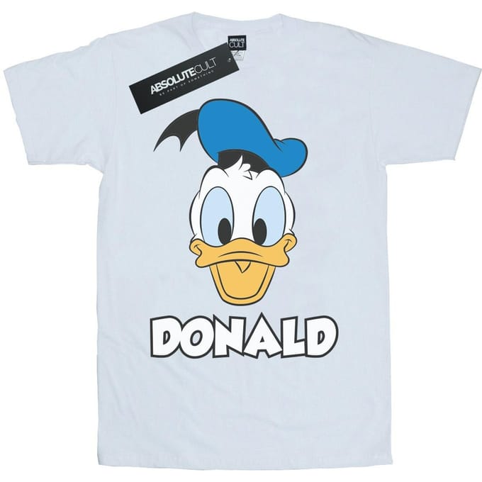 Disney Dames/Dames Donald Duck Gezicht Katoenen T-Shirt (Wit)