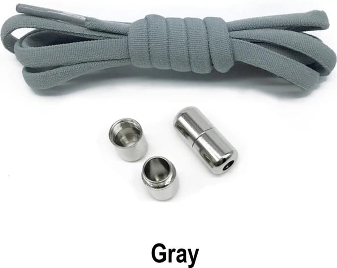Elastische Veters - Veters - Schoenveters - Grijs + Sluiting
