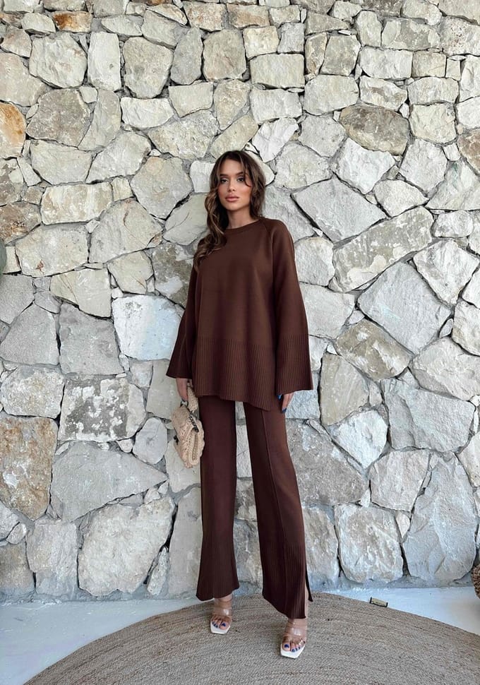 Dames Loungesuit Seyra / Bruin / One Size