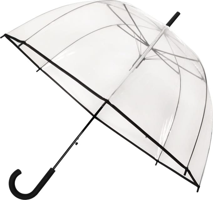 Paraplu Ø85cm- Transparant - Stormbestendig - Zwart
