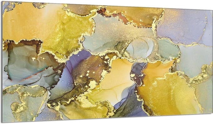 TMK ArtDeko Serie - Glazen Beschermplaat - 90x52 cm - Marmereffect