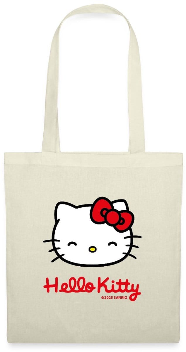 Hello Kitty Lacht Met Hello Kitty-Letters Tas Van Stof Schoudertas