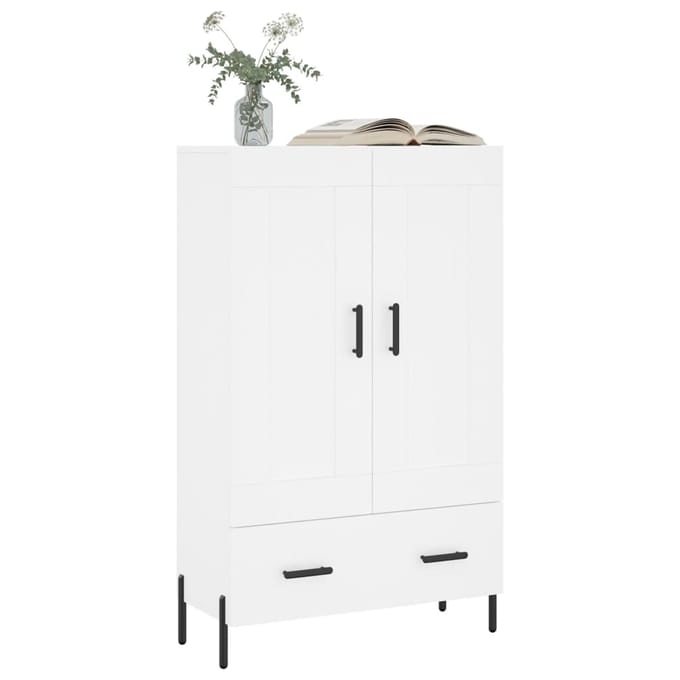vidaXL - Hoge - kast - 69,5x31x115 - cm - bewerkt - hout - wit