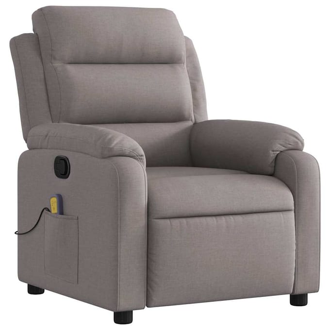 vidaXL - Massagestoel - verstelbaar - stof - taupe