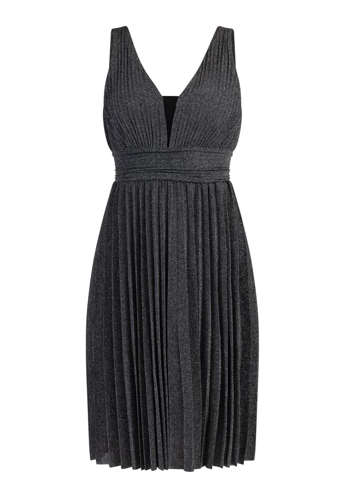 Faina midi-jurk Dames zwart zilver