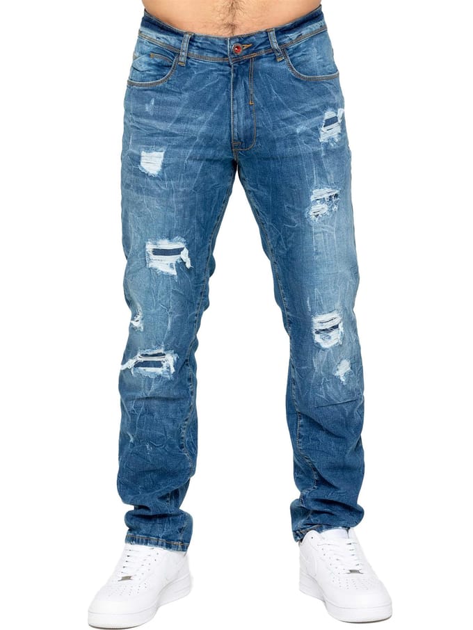 Enzo | Heren Gescheurde Denim Jeans