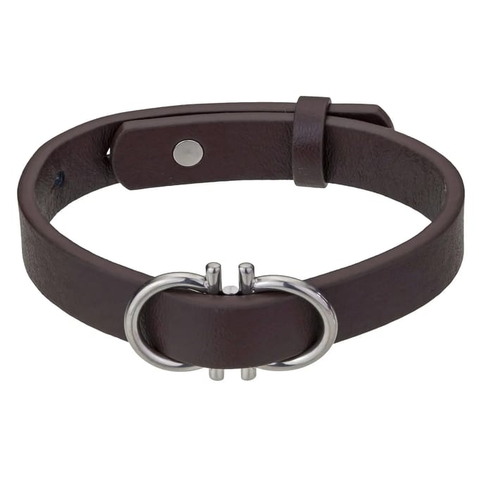 Echt leer en roestvrij stalen armband Philipp Blanc Christian