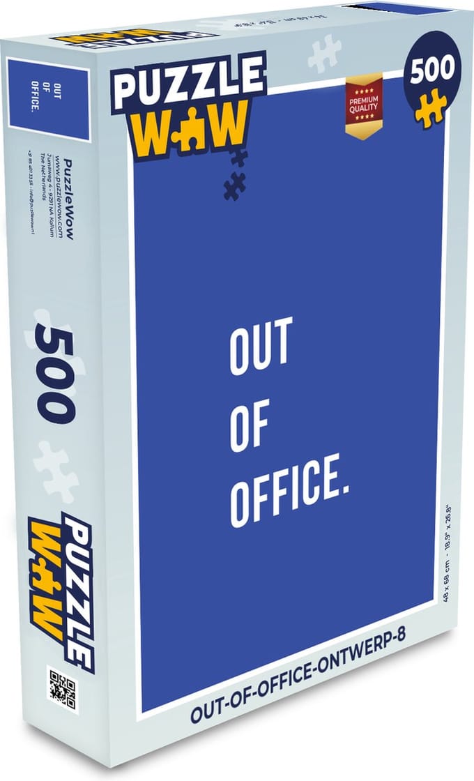Puzzel Quotes - Out of office - Blauw - Legpuzzel - Puzzel 500 stukjes