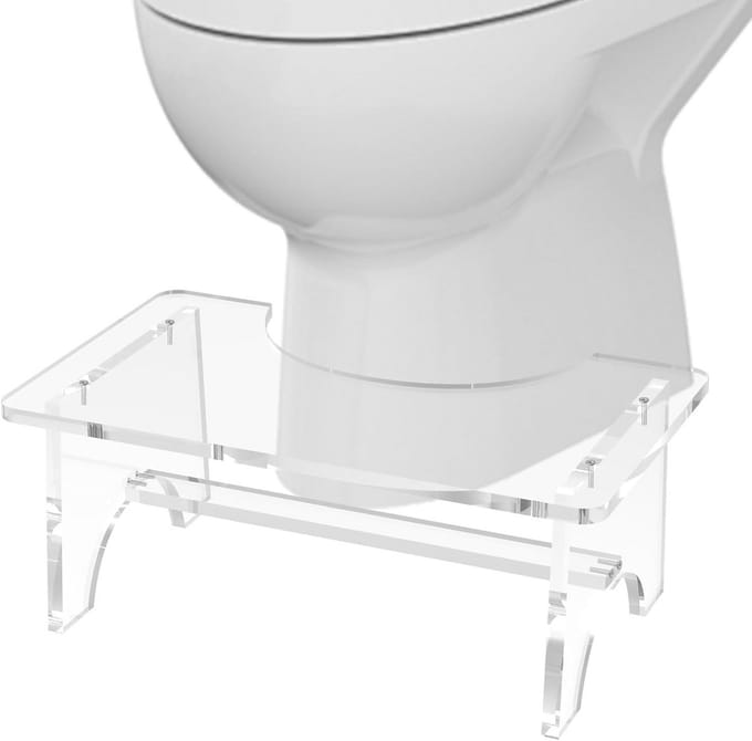 Transparante Acryl Kruk voor Toiletgebruik - Ergonomisch Hulpmiddel