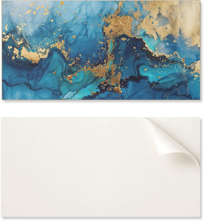 Zelfklevend decoratief vinylpaneel met print, 100x50 cm, abstract waterpatroon.