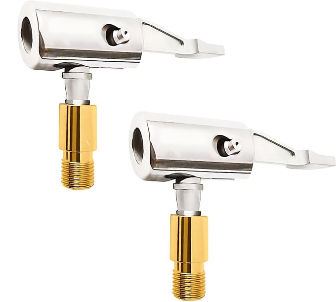 Somstyle Auto Ventiel Adapter Set - 2 Stuks - Clip Connector - 8 MM - Verloopnippel Pomp - Goudkleurig / Zilverkleurig