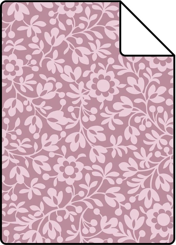 Proefstaal ESTAhome behang bloemetjes paars - 26.5 x 21 cm - 131675-S