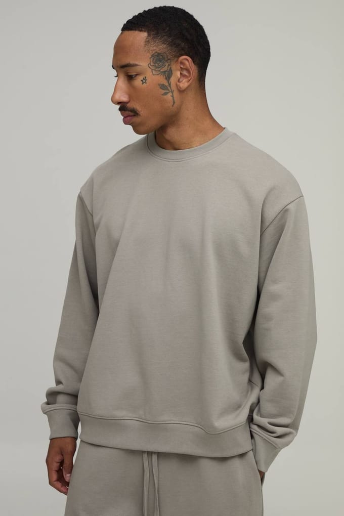Oversized Premium 480gsm Sweatshirt | Stone | Size Small