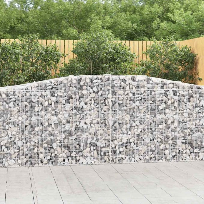 vidaXL - Schanskorven - 9 - st - gewelfd - 400x50x100/120 - cm - ijzer