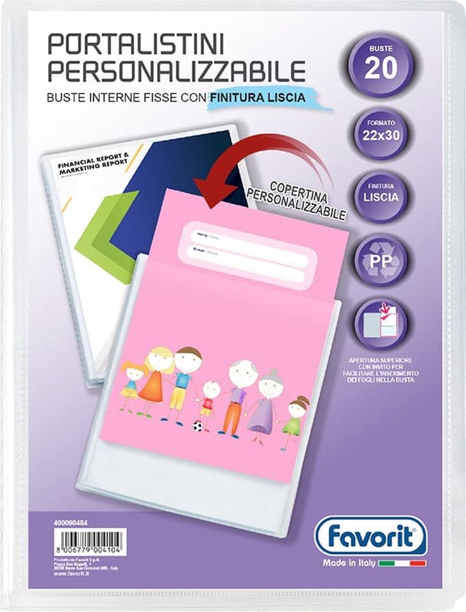 Favorit 400090484, Presentatiemap, A4, Polypropyleen (PP), Transparant, Mat, Portret