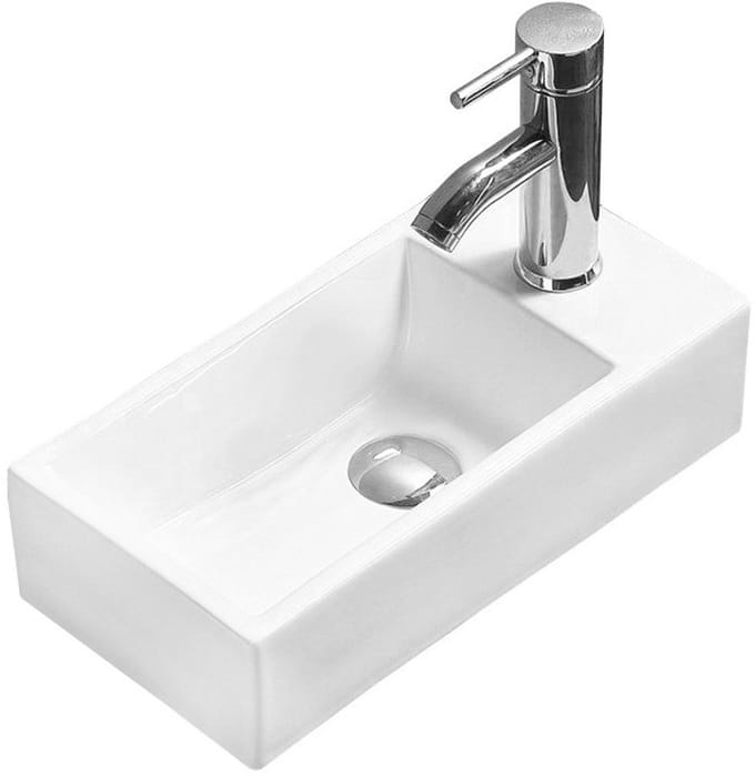 Mexen Inez opbouw wastafel links 45 x 25 cm, wit - 21434500L
