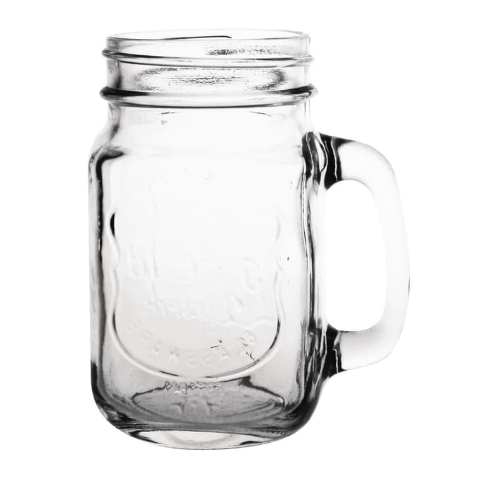 Olympia Mason Jar Drinkglazen Met Tekst 450ml (12 Stuks) - Olympia CM698