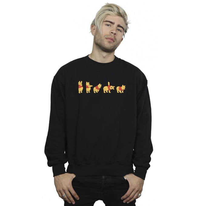 Disney Heren Winnie De Poeh Stretching Sweatshirt (Zwart)