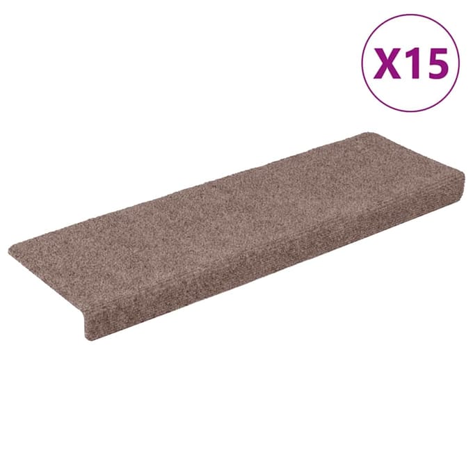 vidaXL - Trapmatten - zelfklevend - 15 - stuks - 65x21x4 - cm - lichtbruin
