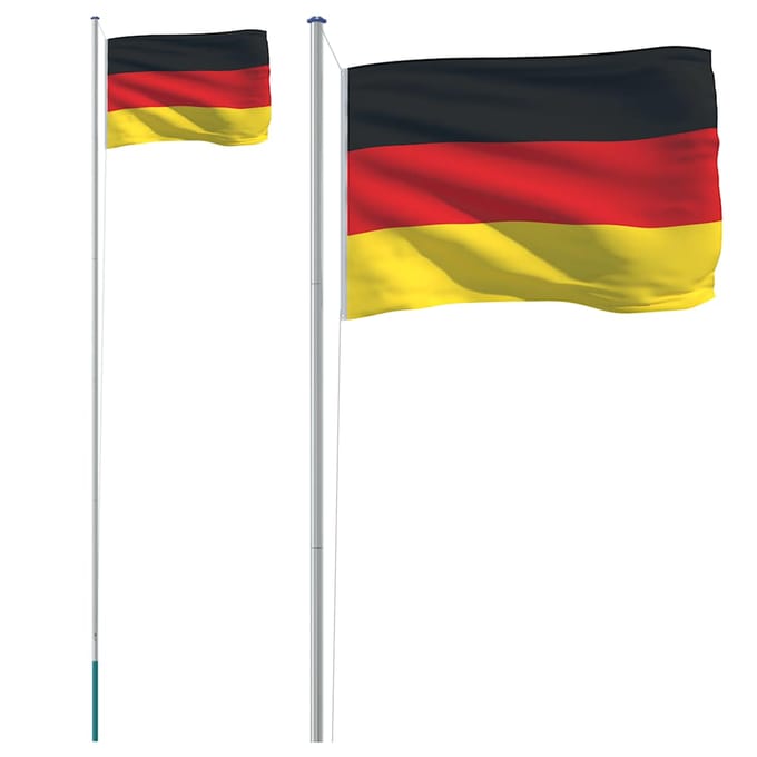 vidaXL - Vlag - met - vlaggenmast - Duitsland - 6,08 - m - aluminium