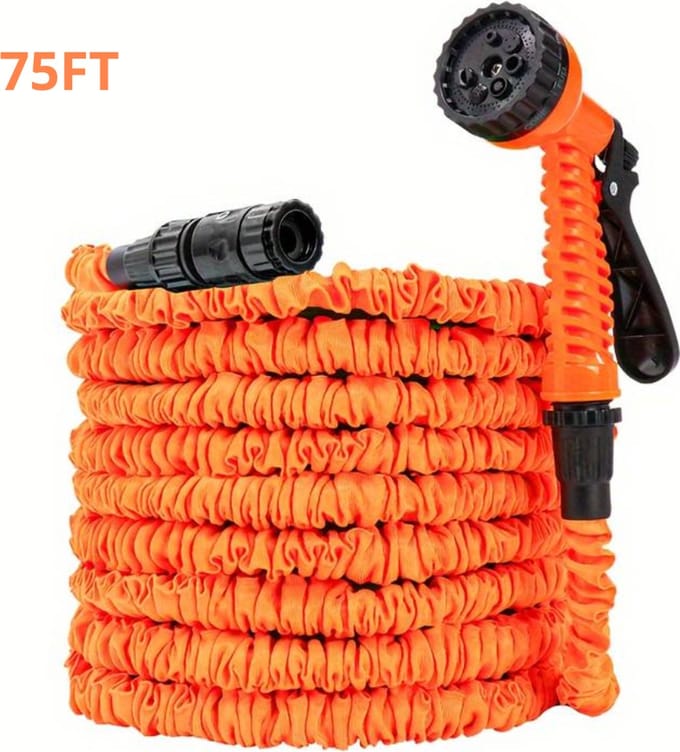 Livano Tuinslang Flexibel - Tuinslangen - Haspel - Spuitpistool - 22.5 Meter - Oranje