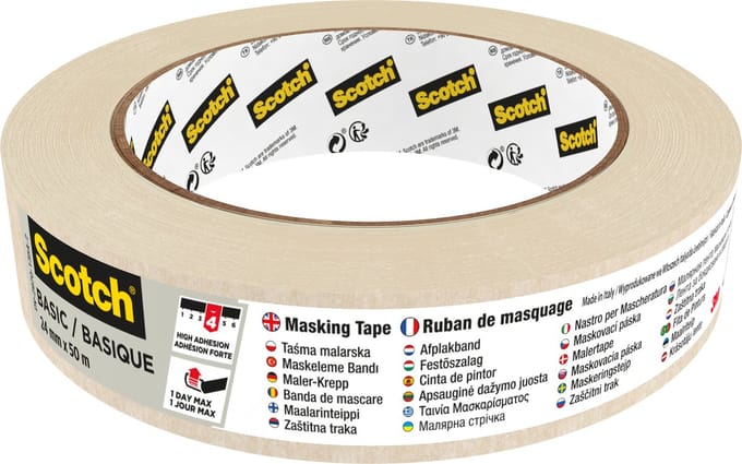 Afplaktape scotch basic 24mmx50m beige | 24 stuks