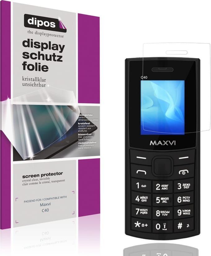 dipos – 4x Beschermfolie geschikt voor Maxvi C40 | Krasbestendige & heldere Screenprotector Ultra-Thin