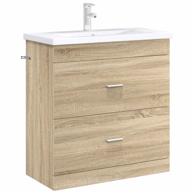 vidaXL - Badkamer - Onder - Het - Wastafel - Kast - Sonoma - Eiken