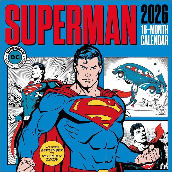 Pyramid - SUPERMAN 2026 - DC Comics kalender 2026 - Superman 30×30 cm
