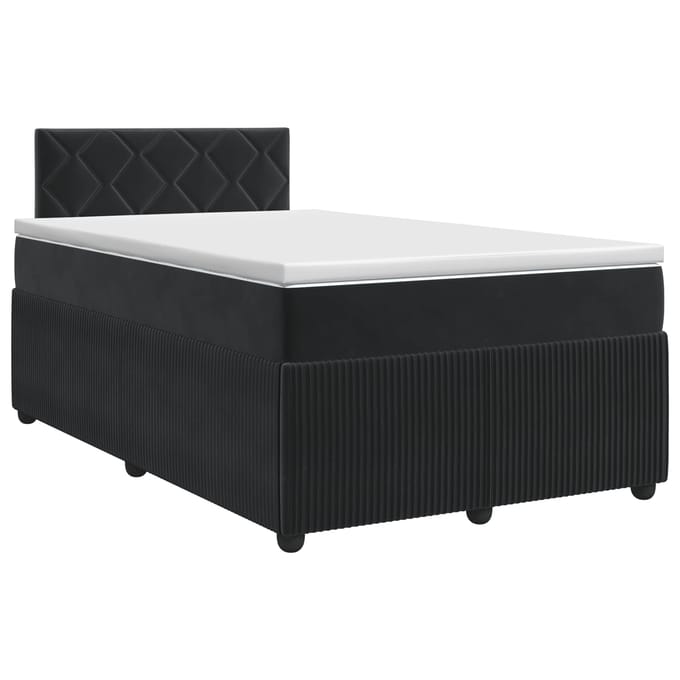 vidaXL - Boxspringbed - met - matras - Zwart - 120 - x - 200 - cm - Fluweel