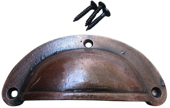 Slim Lipped Cabinet Cup Pull Handle Antique Copper
