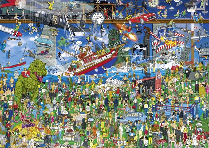 Heye puzzel Movie History 2000 stukjes cartoon puzzel.