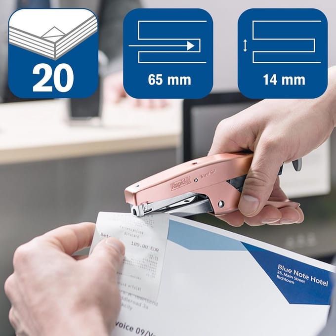 Nietpistool - Handnieter - Papier Werk - Metaalconstructie - 20 Vel - Roze