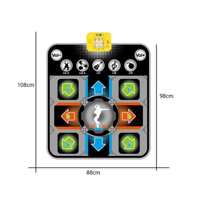 Dansmat Elektronische dansmat Multifunctionele pianogamemat Buitenmuziekstapdansmat Arrow gray