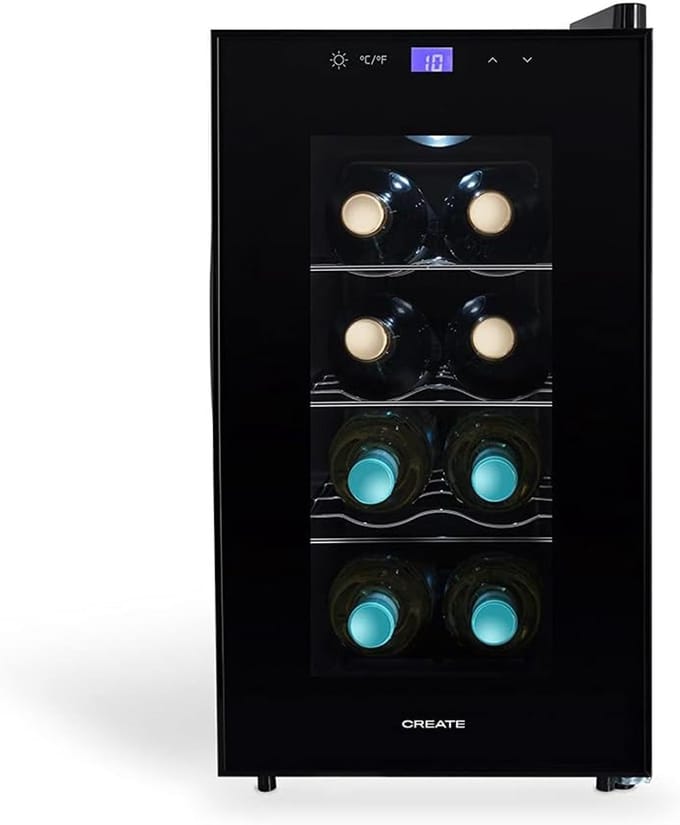 Wijnkoeler voor 8 flessen met digitale display - 23L, 60W LED