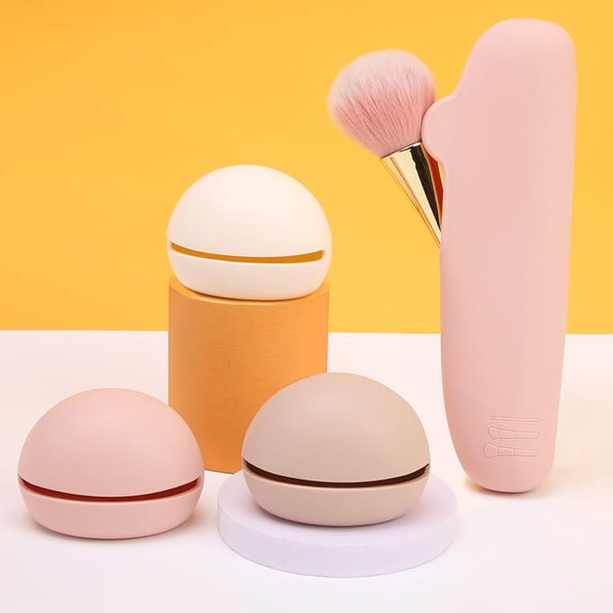 Beauty Egg Box Reizen Draagbare Siliconen Cosmetische Tas Opslag Drogen Beauty Blender Opbergtas white