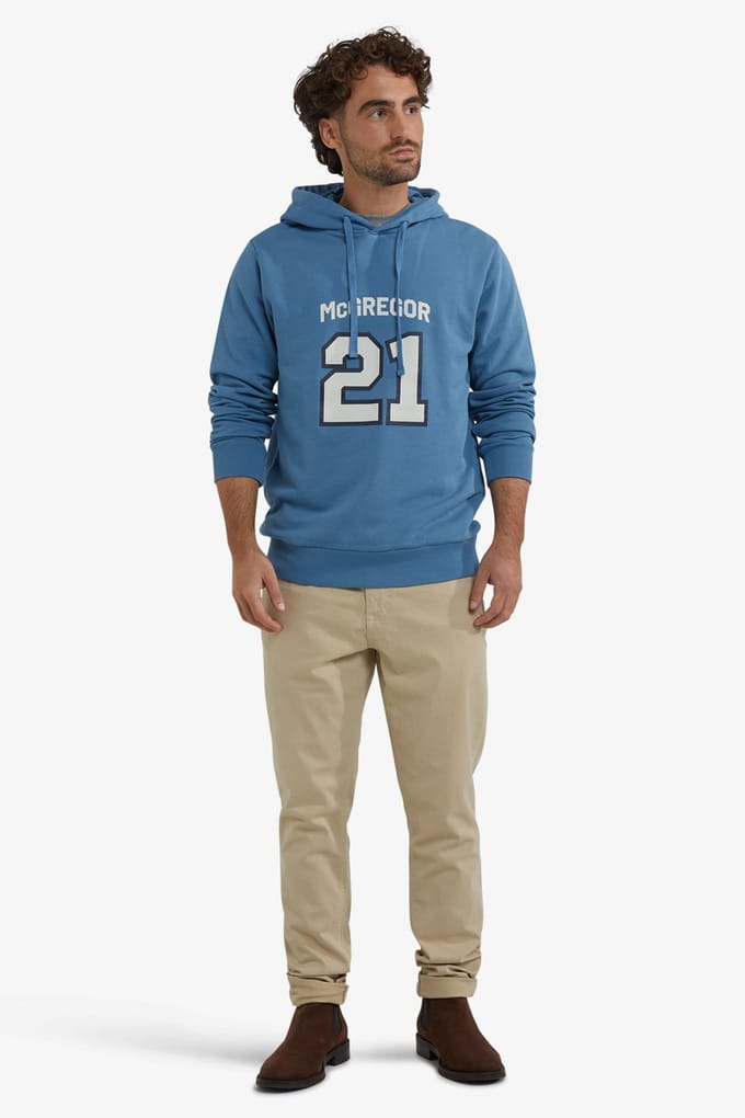 McGregor Graphic Hoody Worker Blue Größe: M | Kaputzenpullis Outlet | Herren | Blau