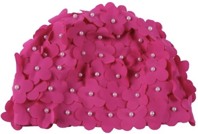 Winkrs | Roze Bloemetjes Badmuts | Douche accessoire, haarbedekking, douchecap, zwemmen