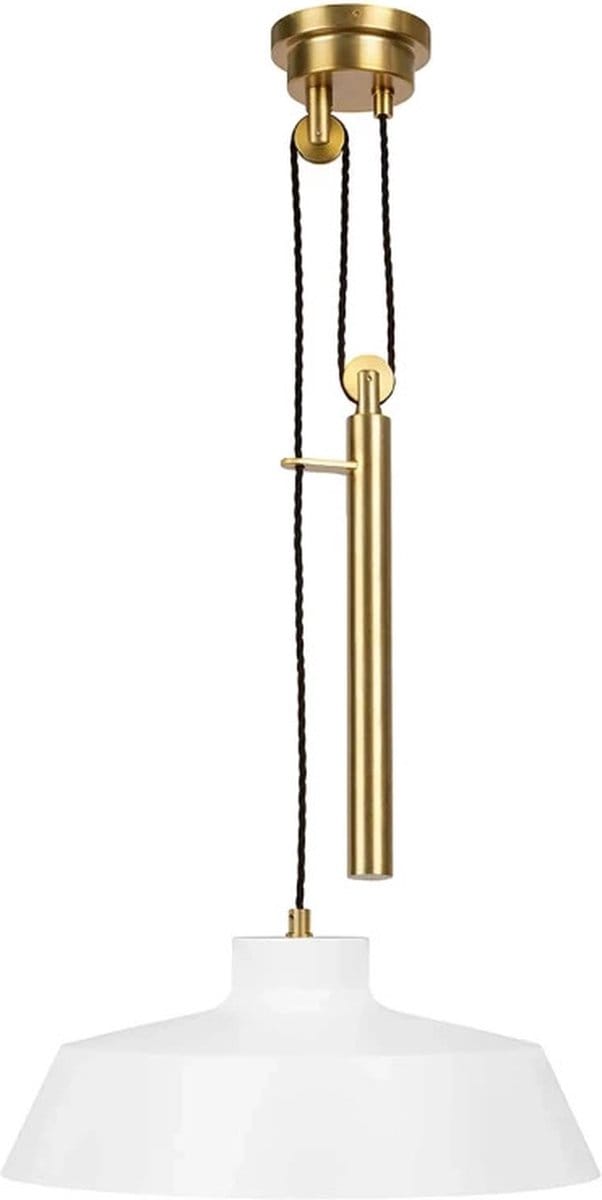 Feiss LED Hanglamp Candor | 1X E27 Max 60W | Dimbaar | Matte White and Brass