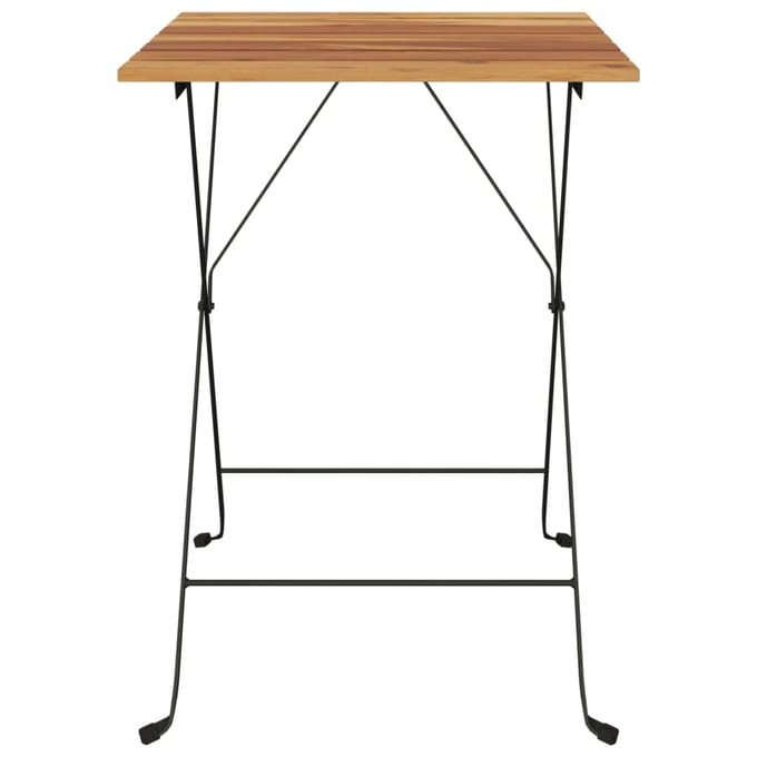 vidaXL - Bistrotafel - inklapbaar - 55x54x71 - cm - massief - teakhout - en - staal