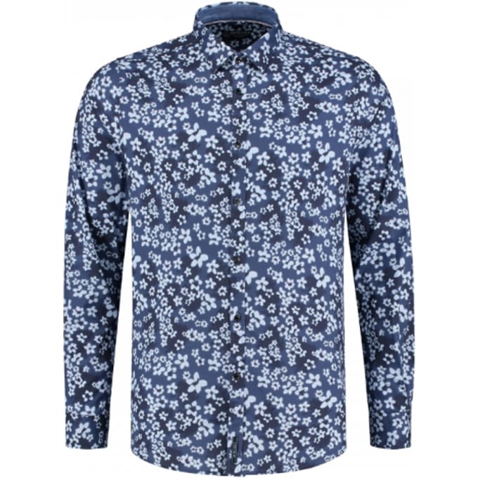 Dstrezzed Overhemd Print Bloemen Navy (351014D - 669)