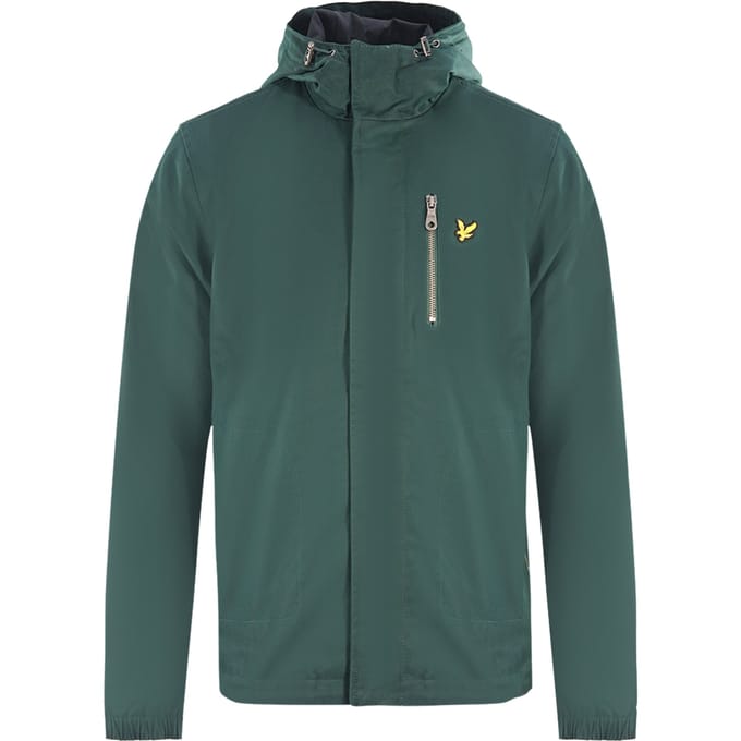 Lyle & Scott Hooded Curved Hem Green Jacket
