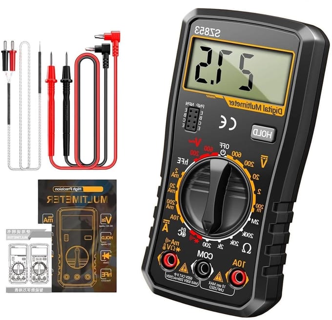 Digitale Multimeter - Tester - Elektrische Metingen - 1999 Tellingen Display - Compact Ontwerp - Zwart