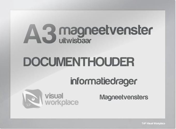 Magneetvenster A3 (uitwisbaar) - Zilver Grijs