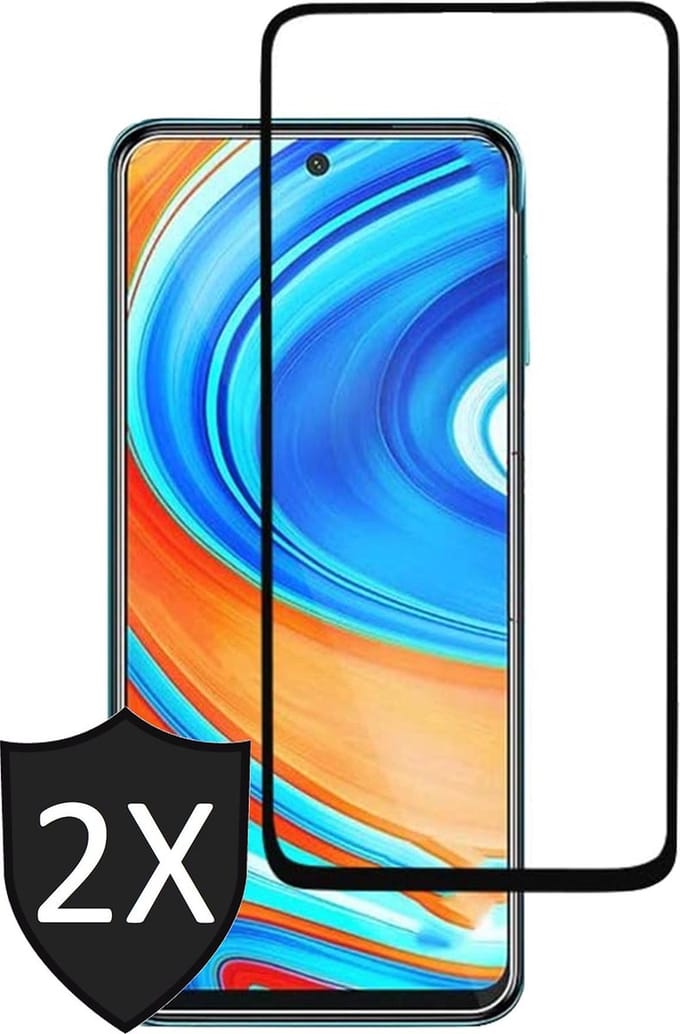 Screenprotector geschikt voor Xiaomi Redmi Note 9 Pro - Full Screen Protector Glas - 2 Stuks